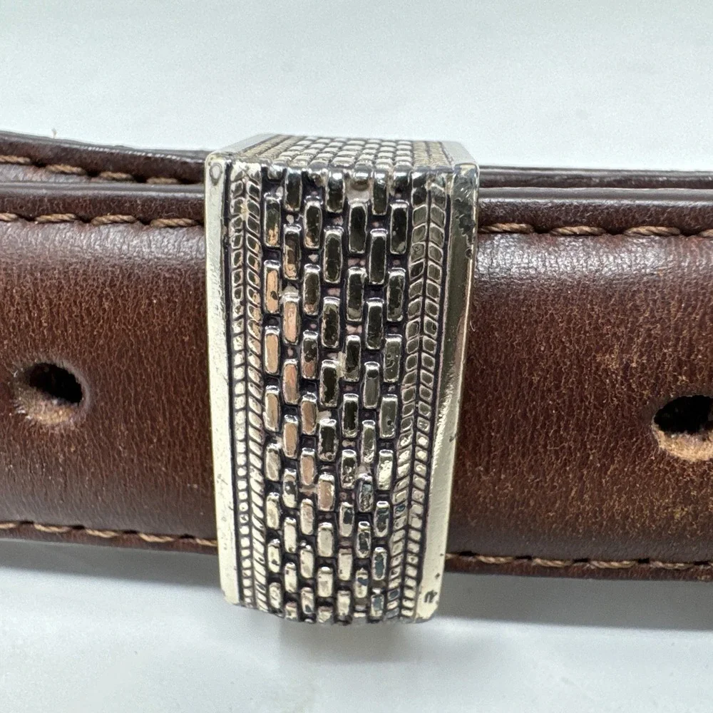 Onyx By Brighton Men's Southwest Leather Belt Concho‎ Brown Size 42